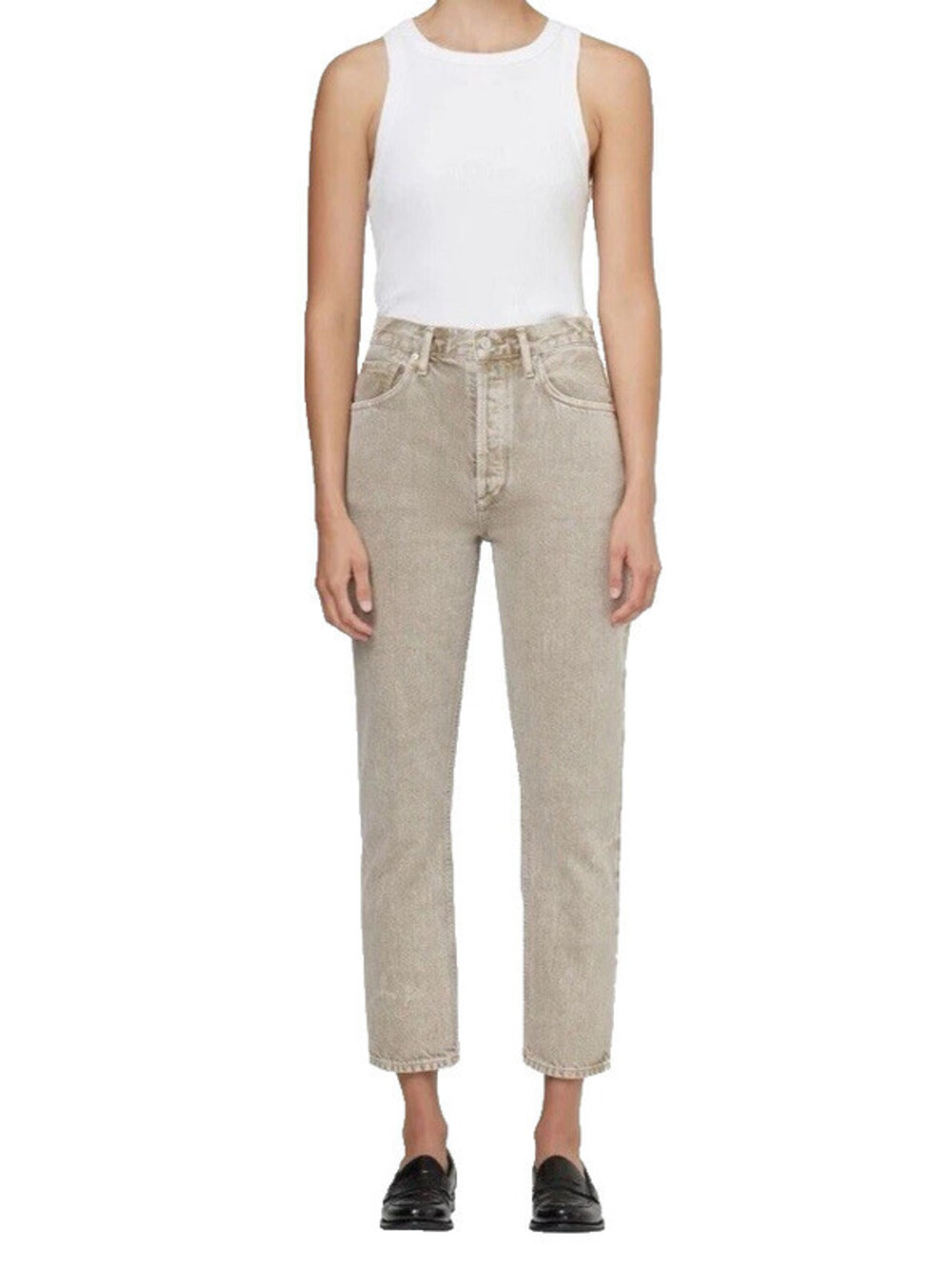 Citizens of Humanity Jolene Sz 24 High Rise Straight Buff Beige Denim Jeans NWT